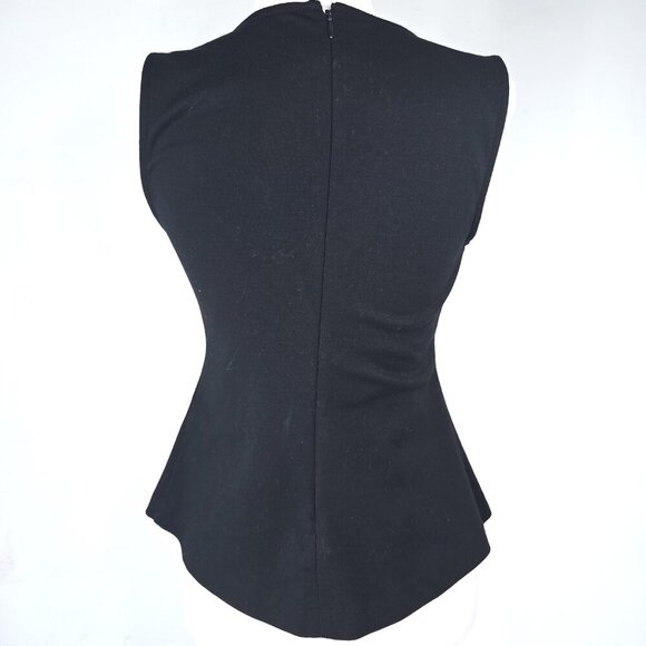 Guess Black Gold Rivet Studded V Neck Sleeveless Peplum Top ModWife Whimsigoth - Picture 2 of 8